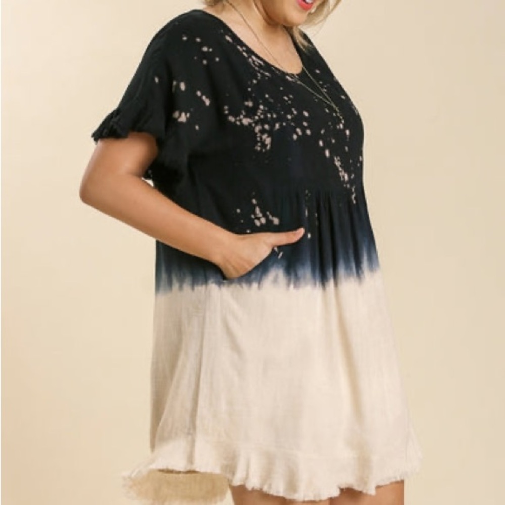 Umgee Dip-Dye Pocket Dress